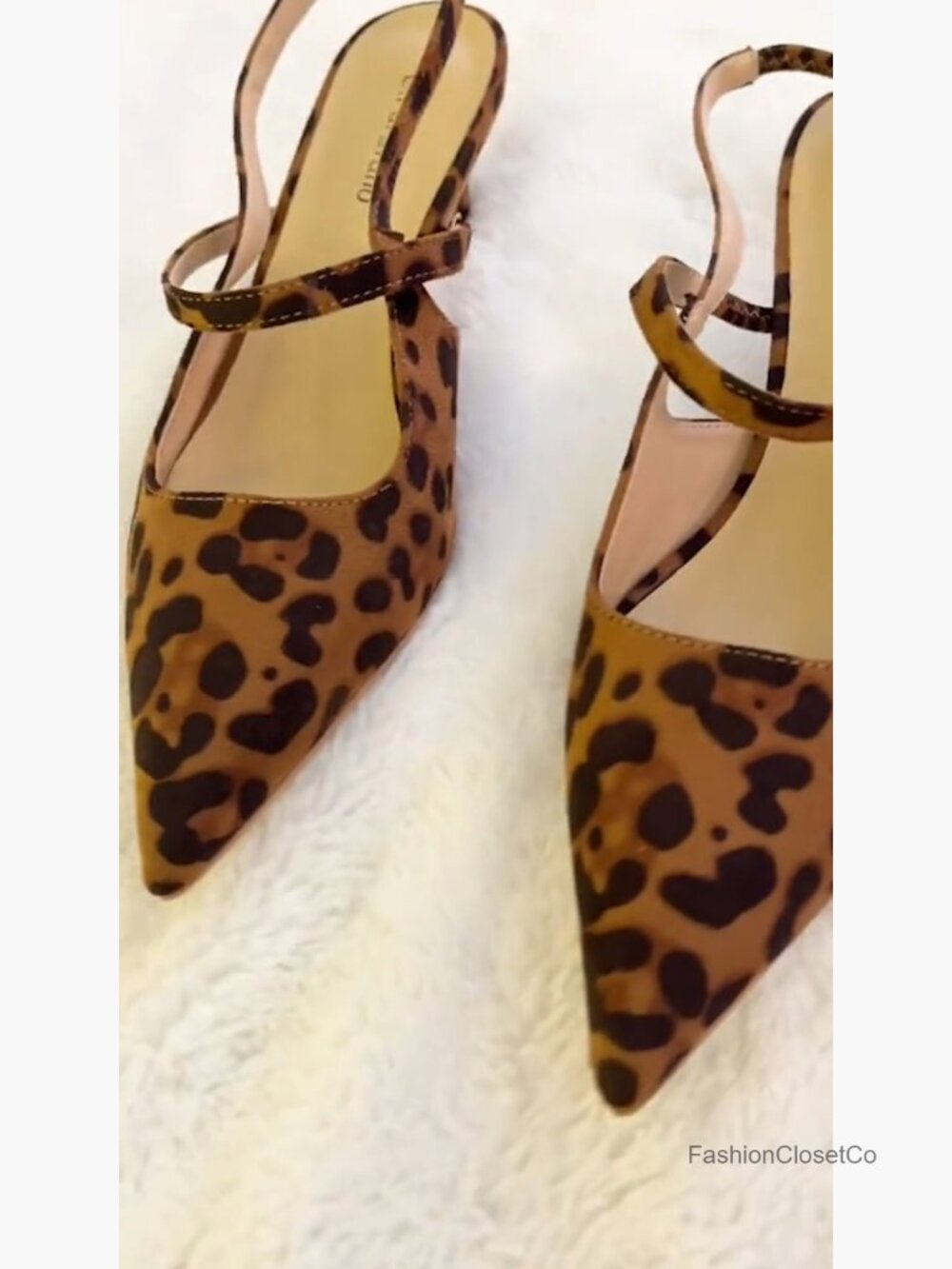 Slingback Kitten Heel Pumps - Pointed Toe Dress Shoes - Picture 6 of 6